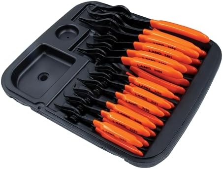 Lang Tools (3495) 12-Piece Fixed Tip Combination Internal/External Snap Ring Pliers Set