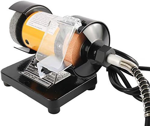 3" Multipurpose Mini Bench Grinder Polisher with 31" Long Flexible Shaft and Accessories, Variable Speed Dial 0-10000 RPM, 110V 150W Single Phase Motor