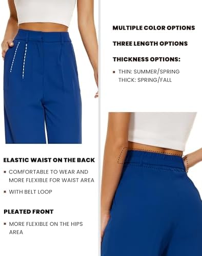 FUNYYZO Wide Leg Dress Pants for Women Work Slacks Business Casual Outfits
