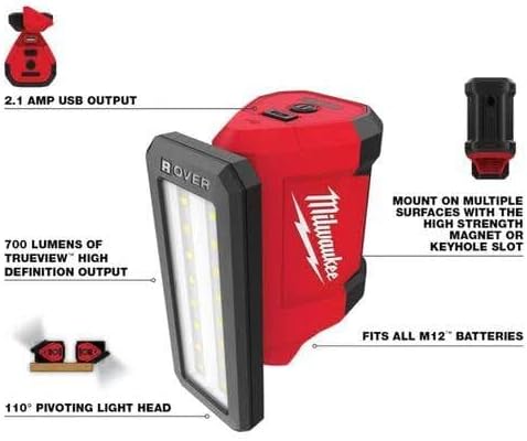 Milwaukee 2494-25 M12 5-Tool Combo Kit - Drill, Driver, Ratchet, Inflator, Light, (2) 2.0ah batteries, charger, and Tool Bag