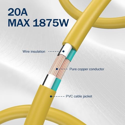 EP 50 Ft 10/3 SJTW NEMA 5-20 P/R Outdoor Extension Cord, Yellow