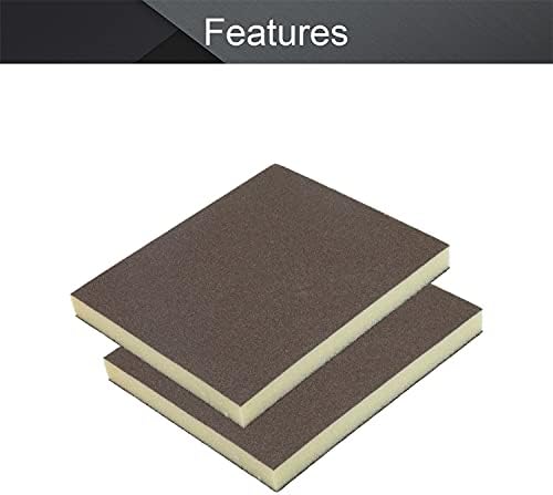 Utoolmart Sanding Sponge Sanding Blocks, 180 Grit Wet Dry Sandpaper Sponge, Washable and Reusable Sand Sponge Kit, for Kitchen Cookware Cleaning and Rust Removal of Rusted Metal, Grey, 4 Pcs