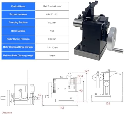 Mini Punch Grinding Machine Cylinder Mini Punch Grinder Precision Needle Grinding Machine for Milling Drilling Machine Clamping Accuracy 0.02mm(Low-accuracy model)