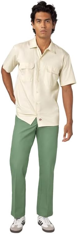 Dickies Men’s Short Sleeve Work Shirt – Durable Twill Button Down Shirts for Men, Lightweight Uniform for Daily Wear