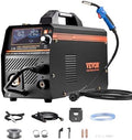 VEVOR MIG Welder, 160A Synergic Mig Welding Machine, 4-in-1 Gas MIG/Flux Core MIG/Stick/Lift TIG Multi-Process Welder Machine, 110V/220V Dual Voltage Mig Welder with IGBT Inverter & LCD Screen Display
