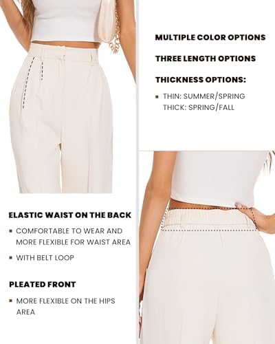 FUNYYZO Wide Leg Dress Pants for Women Work Slacks Business Casual Outfits