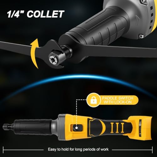 Brushless Cordless Die Grinder, 1/4" Collet, for DEWALT 20V MAX Battery