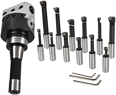 12-Pack 3In Boring Head R8 Shank 3/4In Carbide Boring Bar Set Milling