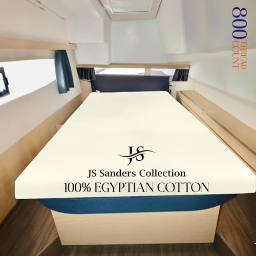 JS Sanders XL V Berth Boat Sheet 1 Pcs 600 TC Egyptian Cotton, Ivory