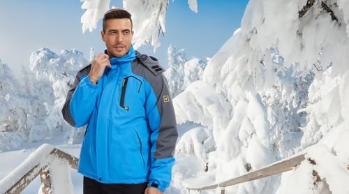 QPNGRP Mens Waterproof Ski Snowboard Jacket Winter Windproof Snow Coat