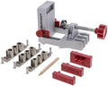 Milescraft 1334 Joint Master – Self-Clamping Aluminum Doweling Jig. Creates Edge, Corner, and Surface Joints. Includes Centering Spacers. For 1/4in, 5/16in, and 3/8in Dowel Pins
