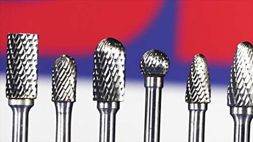 Drill America SF-4 Carbide Burr/Rotary File Tree Radius End Double Cut for Die Grinder 7/16" Dia. x 1" Cut Length with 1/4" Shank and 2-3/4" Overall Length, DUL Series