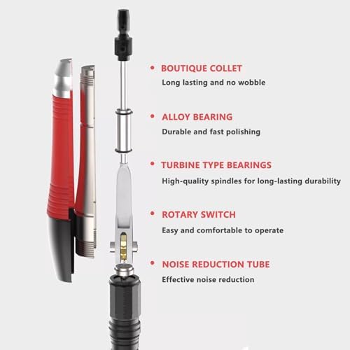 Reciprocating sander, pneumatic sanding pen, 35,000 RPM/MIN, adjustable mini pen-shaped sanding tool for efficient sanding and polishing of surfaces, small sanding and polishing(0.7mm stroke)