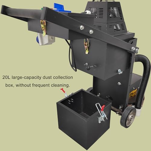 Electric Concrete Floor Grinder Ground Polishing Machine with 20L Vacuum Dust Collector Concrete Surface Grinder 4 Grinding Discs for Old Ground Restoration 220V with Bulit-in Fan