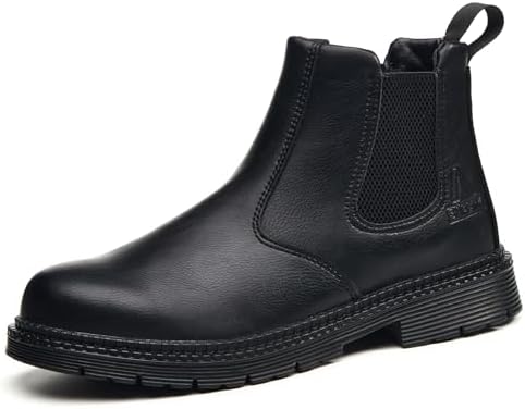 Steel Toe Boots for Men & Women,Slip On Work Boots for Construction