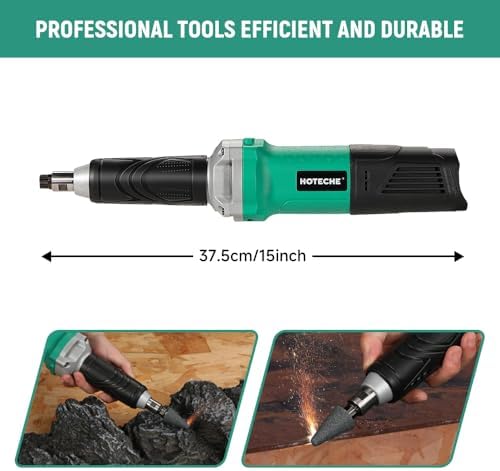 Hoteche 1/4-Inch Electric Die Grinder 6-Amp Heavy Duty Compact High-Speed Rotary Die Grinder Tool for Precision Grinding, Cutting, and Polishing