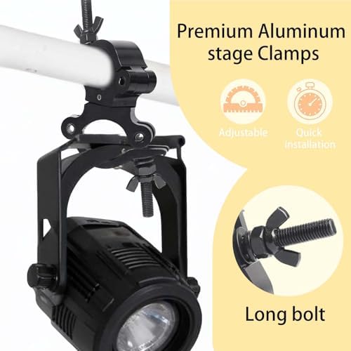 Stage Light Clamps, Lighting Truss Swivel Coupler Clamps for Dj light, 40mm-52mm Dual Swivel Tube Clamp, Type-O Clamp Used for Par Light, Spotlight and Moving Head(Black)