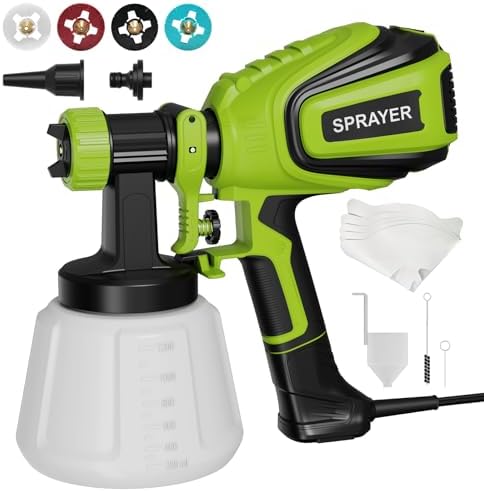 VONFORN Paint Sprayer, 700W Spray Paint Gun with 4 Nozzles & 3 Patterns