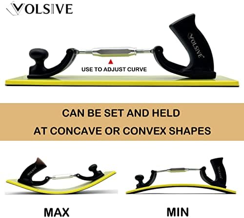 VOLSIVE Adjustable Sander Longboard Flexible Hand Sanding Blocks with Hook & Loop Backing Handle Sander, 7x42cm