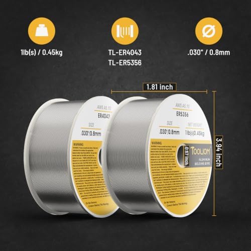 TOOLIOM ER4043 & ER5356 .030" Aluminum MIG Welding Wire, 1LB-2PCS