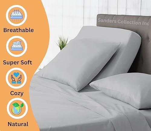 SCI Top Split Flex Sheet Set for Adjustable Bed King Size ,Silver