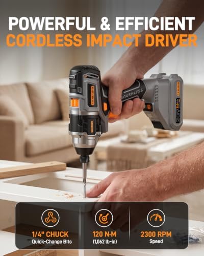 Teslong 20V MAX 2-in-1 Cordless Tool Kit, Impact Drill & Driver