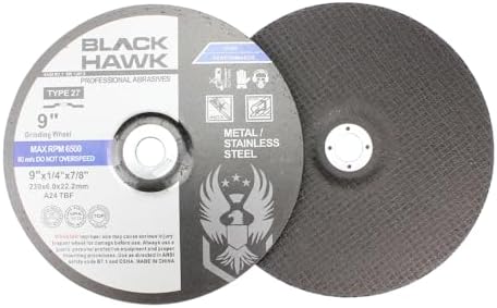 BHA 9" x1/4" x7/8" Metal Grinding Wheels for Angle Grinder - 15 Pack