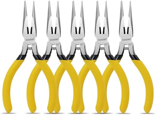 BOOSDEN 5 Inch Small Needle Nose Pliers Set, 5 Pack Jewelry Pliers