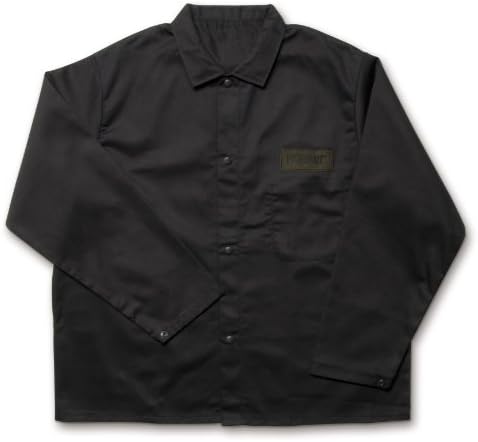 Hobart 770568 Flame-Resistant Cotton Welding Jacket, XXL, Black