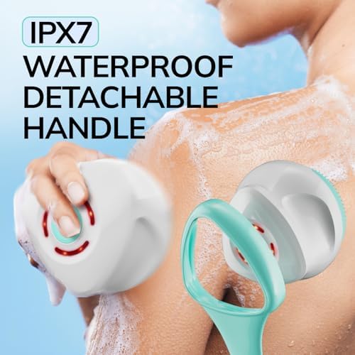 6-in-1 Silicone Body Scrubber & Back Scrubber for Shower, IPX7 Waterproof
