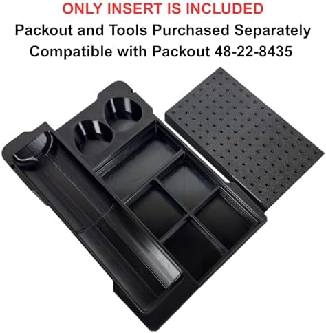 M12 Rotary Tool Packout Organizer with Tool, Battery and Bit Storage for Packout Compact Tool Box, Battery and Blade Storage, Insert Only 2460-20 & 2525-20 – Fits Packout 48-22-8435