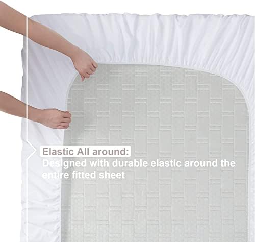 Nestl Twin XL Sheets Set - 3 Piece XL Twin Bed Sheets, Extra Soft Double Brushed Bedding for Adjustable Bed, 2 Tone White/Grey Set, White Fitted Sheet, Grey Flat Sheet, Grey Pillow Case