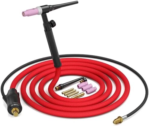 ARCCAPTAIN WP-17FV Argon TIG Welding Gun 2.0, 13FT Red Air Hose