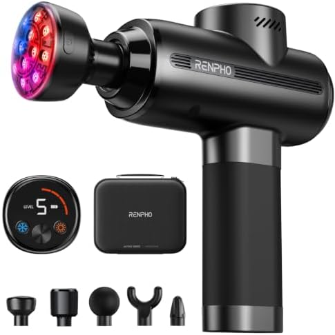 RENPHO Active Thermacool 2 Red Massage Gun with Infrared Heating, Cool Head