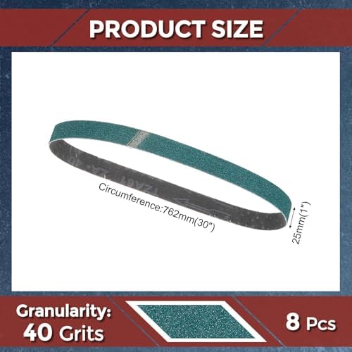 8 Pcs Sanding Belts 1 x 30 Inch 40 Grit Zirconia