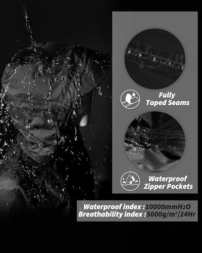 33,000ft Women's 3 in 1 Hooded Rain Jacket Waterproof Softshell Ski Coat