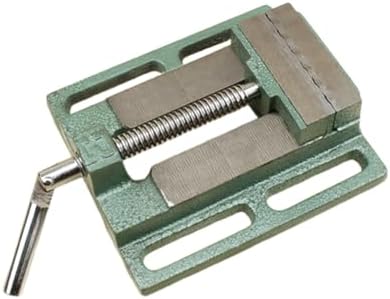 Mikikit 5-inch Cast Iron Drill Press Vise Table Vise Bench Clamp for Woodworking Milling and Drilling Machines, Small Workholding Device for Workshop Use