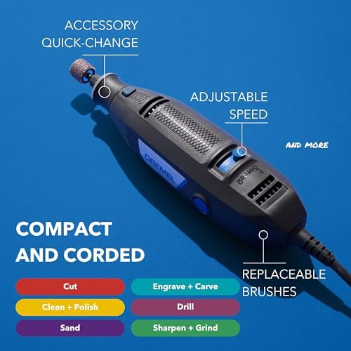 Dremel 3100-1/15 Variable Speed Rotary Tool Kit- 1 Attachment and 15 Accessories, Ideal for a Variety of Crafting and DIY Projects- Cutting, Sanding, Grinding, Polishing, Drilling, and Engraving