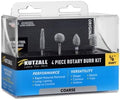 Kutzall 4-Piece Rotary Burr Kit - 1⁄8" Shaft, Coarse - Wood Carving Bits for Dremel, Foredom, Ryobi, DeWalt, Milwaukee Tools - Structured Tungsten Carbide