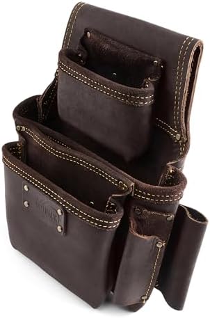 Ox Pro Full Grain Leather Tool Pouches - Made with Double Stitching and Rivet Reinforced Pockets