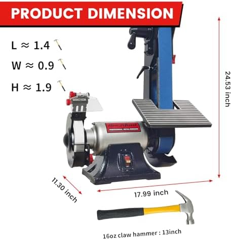 BUCKTOOL 2x42" Belt Sander 6" Bench Grinder Combo for Metalworking,3.5A
