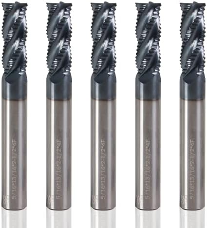 5/16" 4 Flute Roughing End Mill AlTiN Coated Carbide, 5Pcs