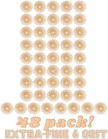 Dedeco Sunburst Radial Bristle Discs 48-Pack - 5/8" Curved - Peach 2500 Grit (Extra-Fine, 6 Micron) - Aluminum Oxide for Polishing & Finishing