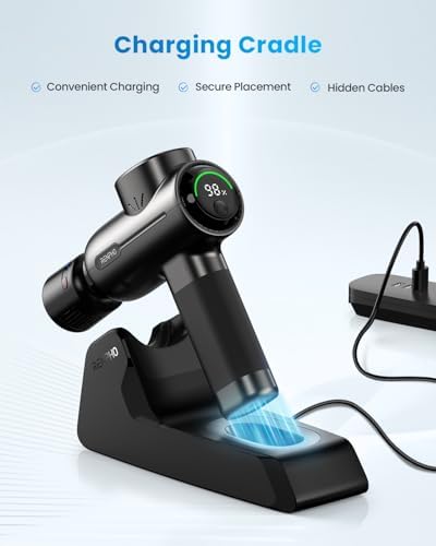 RENPHO Active+ Thermacool Deluxe Massage Gun, Charging Stand, Heat and Cold