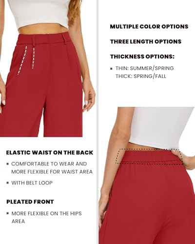 FUNYYZO Wide Leg Dress Pants for Women Work Slacks Business Casual Outfits