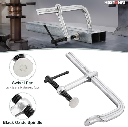 MAXPOWER Thick Rail F Clamp, 8" Jaw Opening, 5-5/8" Throat