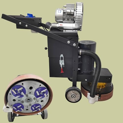 Electric Concrete Floor Grinder Ground Polishing Machine with 20L Vacuum Dust Collector Concrete Surface Grinder 4 Grinding Discs for Old Ground Restoration 220V