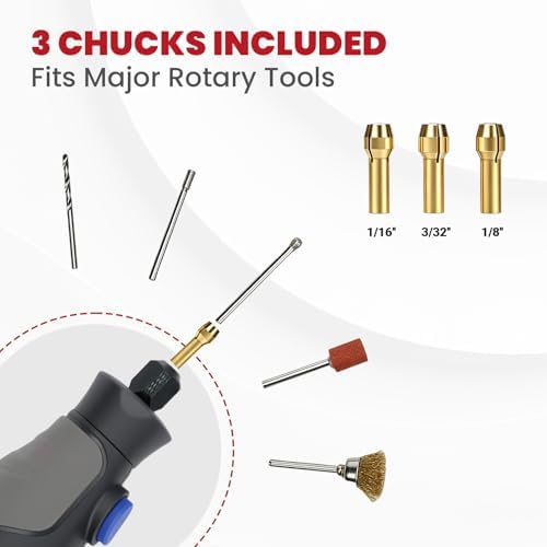 512-Piece Rotary Tool Accessories Kit, 1/8" Universal Rotary Tool Bits, Multi-Functional Attachment for Sanding, Cutting, Grinding, Drilling, Engraving, Polishing and Cleaning