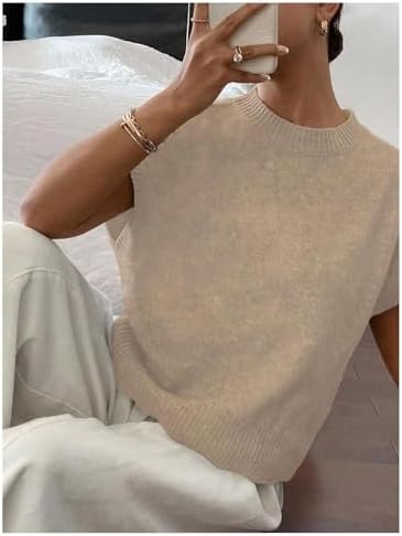 SOLY HUX Women's Short Sleeve Business Casual Sweater