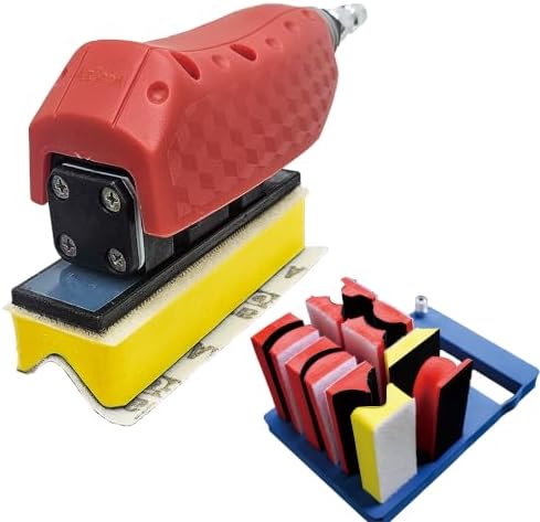 Air Straight Line Sander+ Interchangeable Contoured Profile Block&Sandpaper